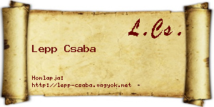 Lepp Csaba névjegykártya